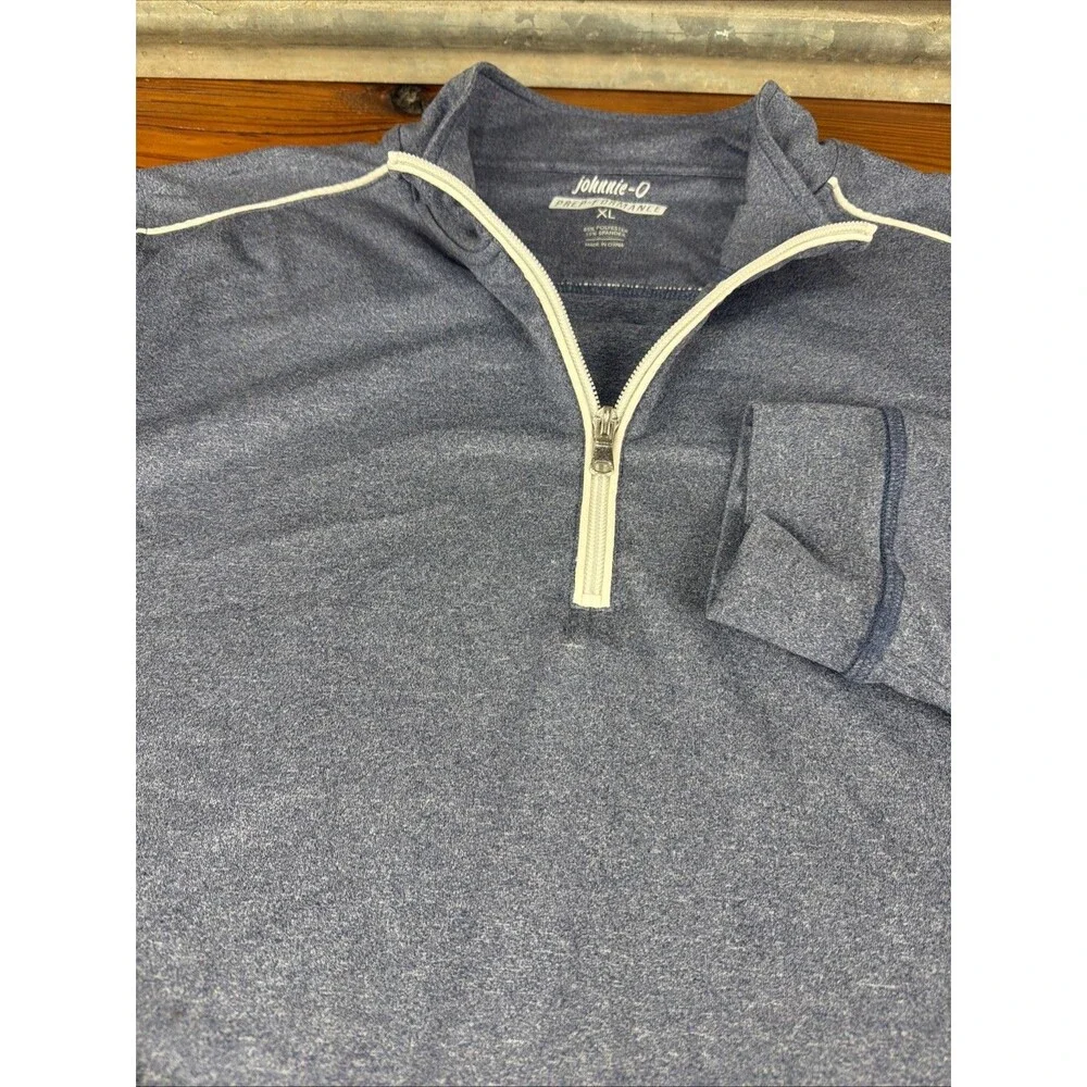 Johnnie O Prep Performance Mens XL Blue Heathered Quarter Zip Golf Casual